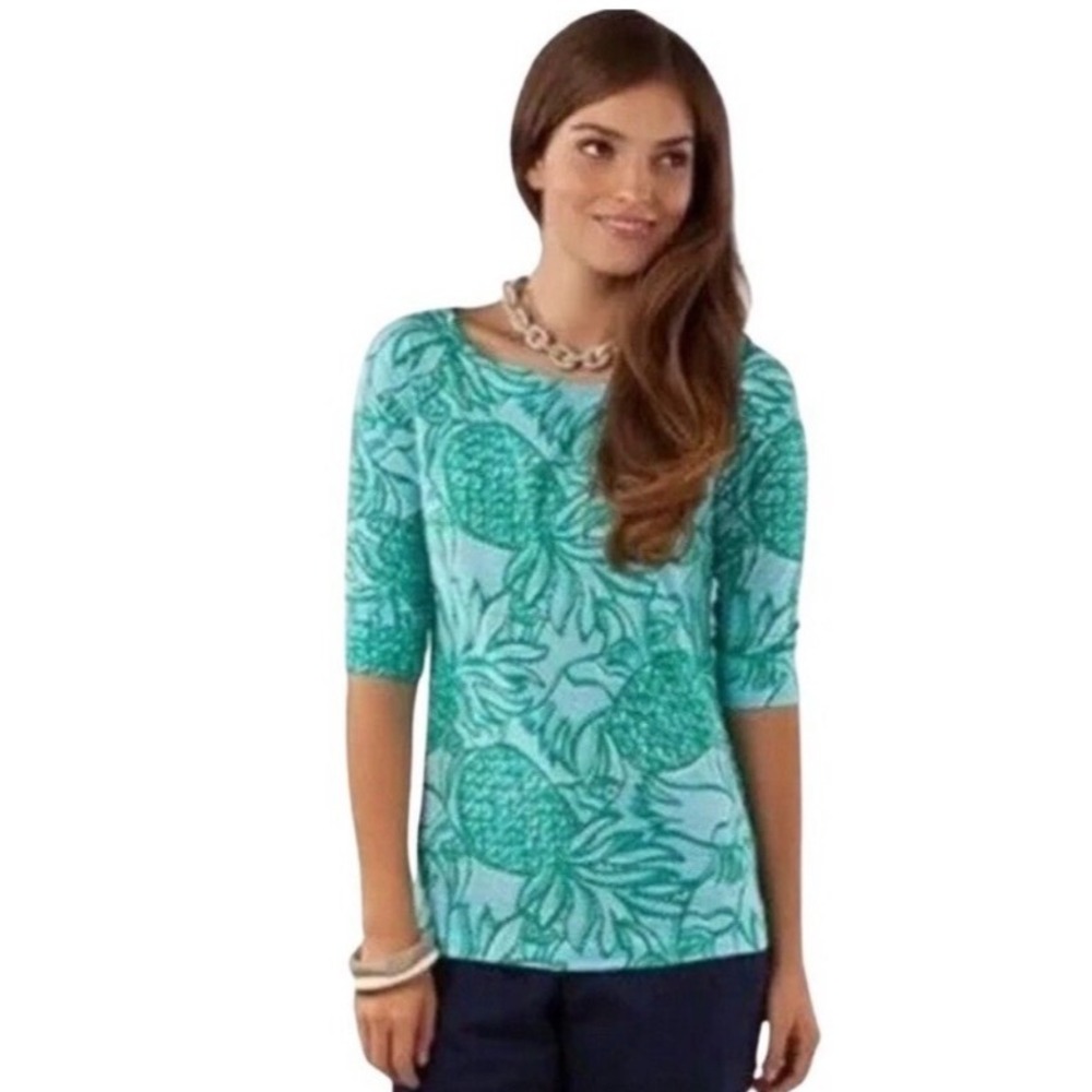 Lilly Pulitzer Cassie Toucan Tango Top Boatneck 3/4 Sleeve Resortwear‎ Vacation